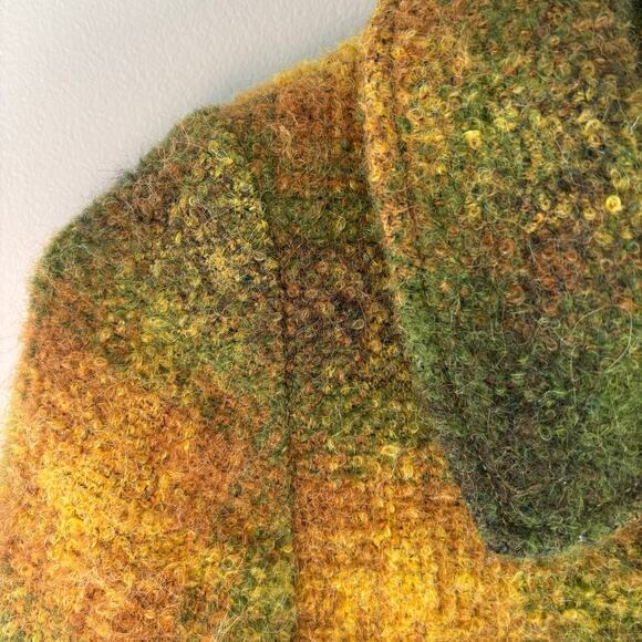 Cinzia Rocca Girls Alpaca Blend Coat Green Yellow Plaid Size 6 Made in Italy - Picture 3 of 9